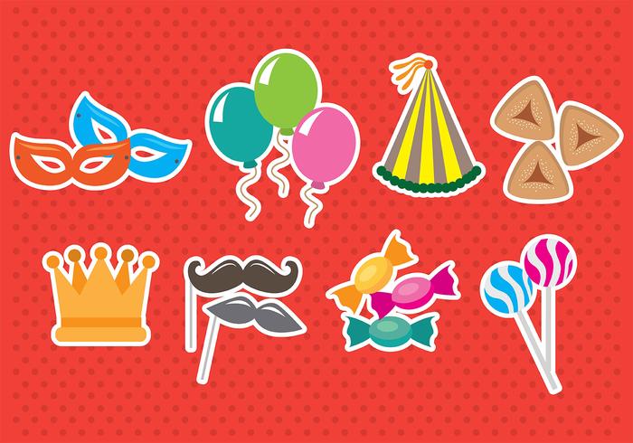 Purim Icons vector