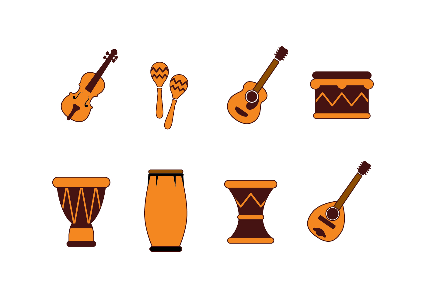 Free Musical Instrument and Percussion Icons Vector Download Free