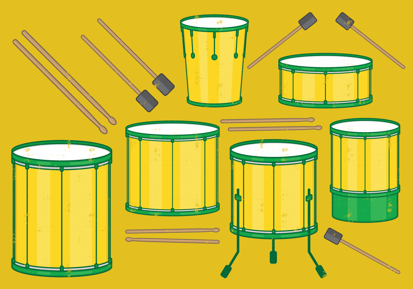 Samba Batucada Drums Set 123953 Vector Art at Vecteezy