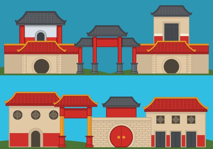 China Town Vector Illustration China Town Vector Illustration