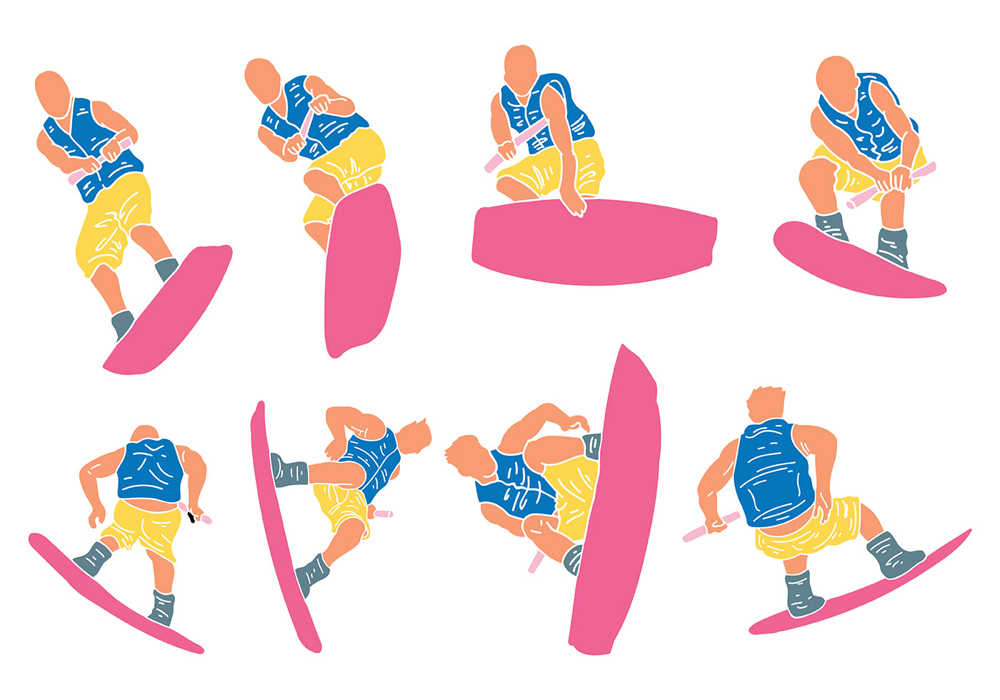 Free Wakeboarding Icons Vector 123965 Vector Art at Vecteezy