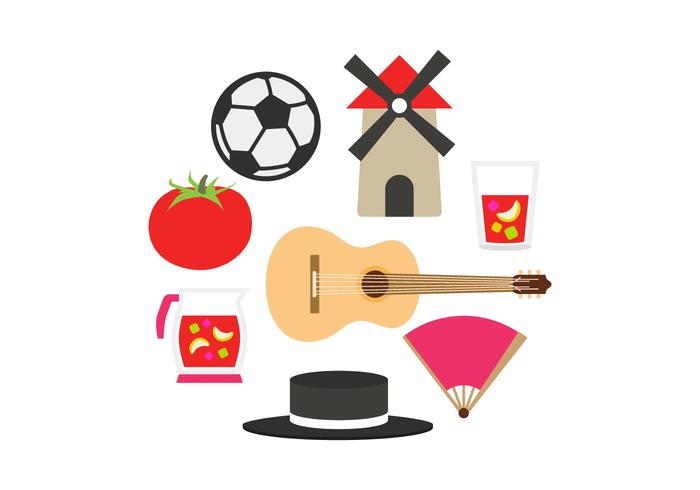 Juego de iconos España gratis vector