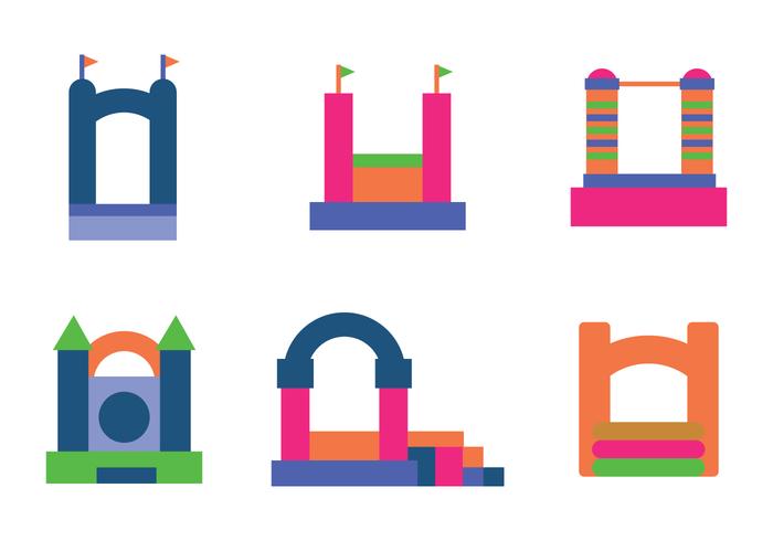 Set of Bounce Houses vector