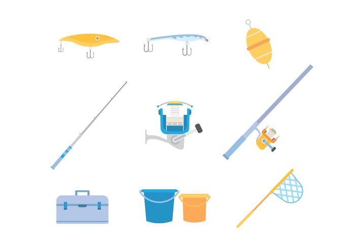 Iconos De Pesca Libre vector