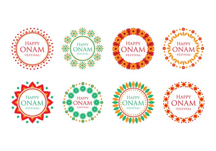 Free Onam Festival Text with Decorative Frame Vector Free Onam Festival Text with Decorative Frame Vector