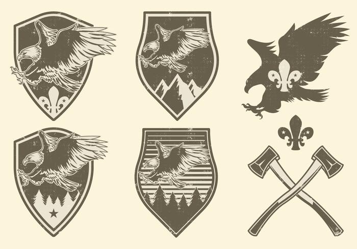 Vintage Camping insignias vector