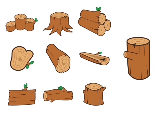 Wood Log Vector Pack