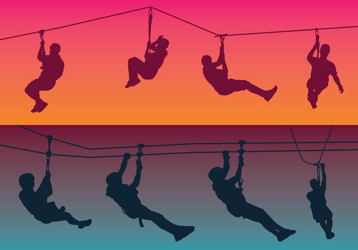 Zipline Silhouette vector