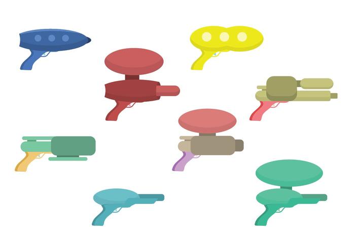 Free Water Gun Vector Set Free Water Gun Vector Set