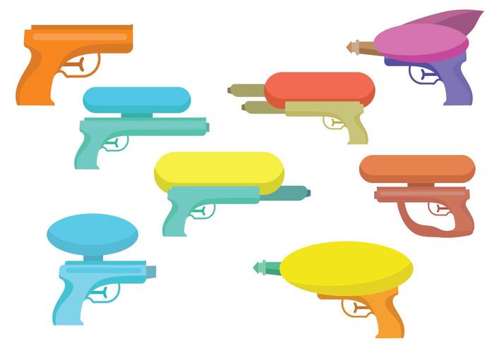 Free Water Gun Vector Set Free Water Gun Vector Set