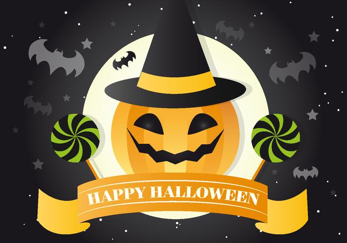 Jackolantern Witch Vector Background