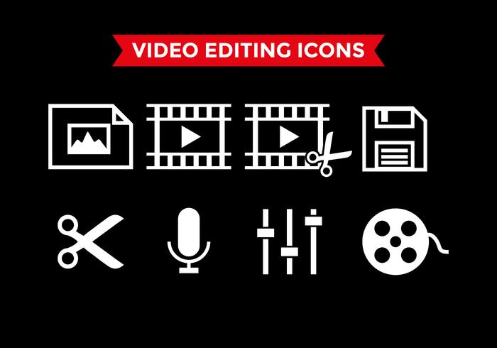 Iconos de edición de vídeo vector