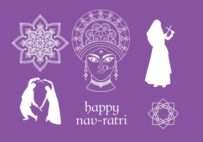 Navratri Vector Elements Navratri Vector Elements