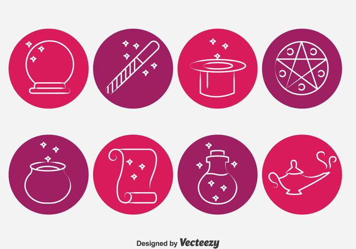 Magic Tools Circle Icons Vector