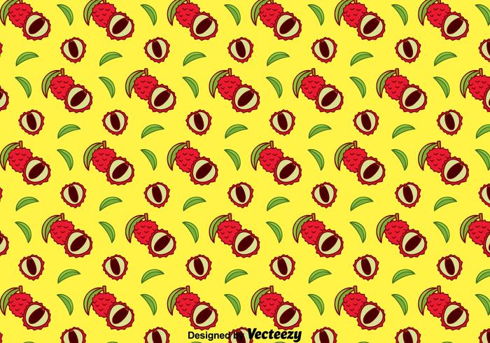 Hand Drawn Lychee Seamless Pattern vector