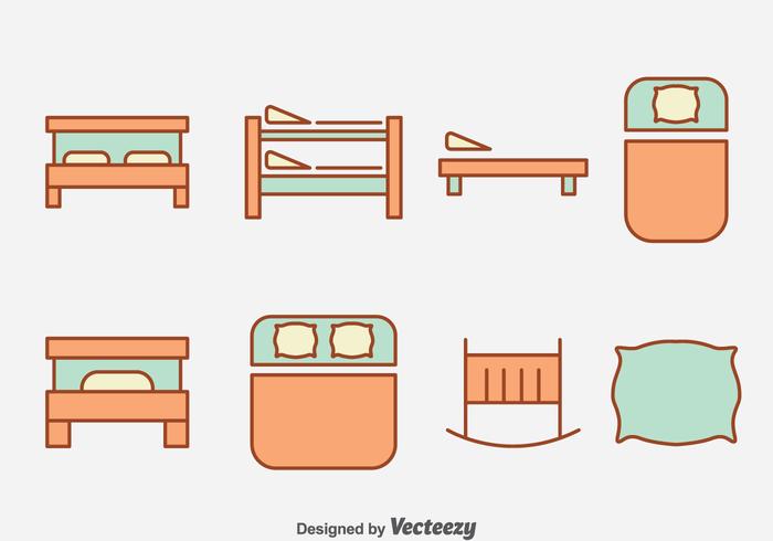 Sleeping Bed Collection Vector