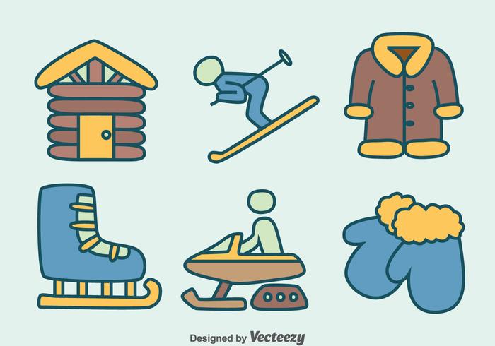 Hand Drawn Winter Element Icons Vector Hand Drawn Winter Element Icons Vector