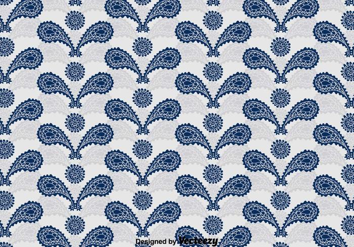 Blue Cashmere Ornament Pattern vector