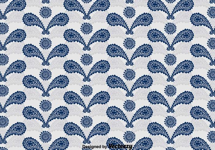 Blue Cashmere Ornament Pattern vector