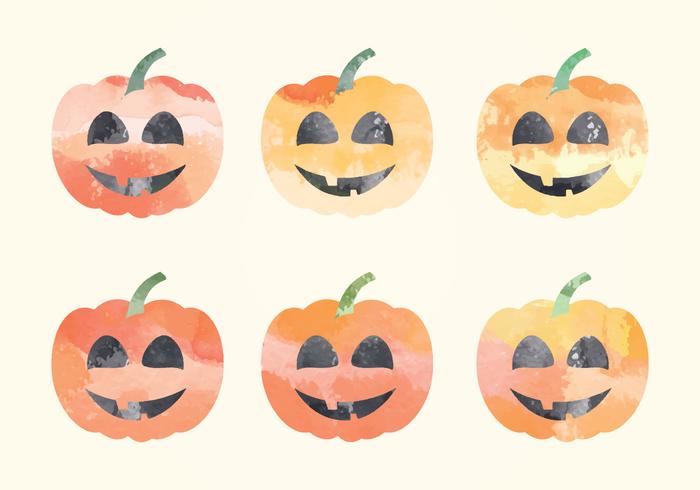 Vector Watercolor Pumpkins Vector Watercolor Pumpkins