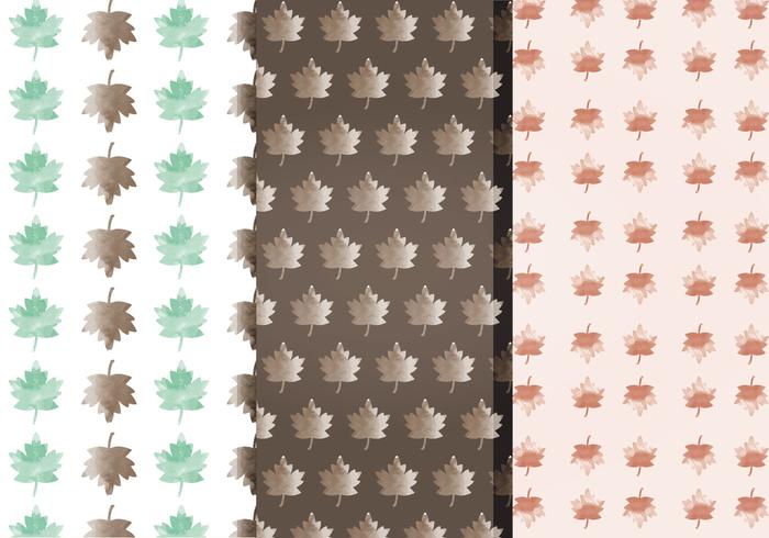 Vector Watercolor Fall Leaf Patterns