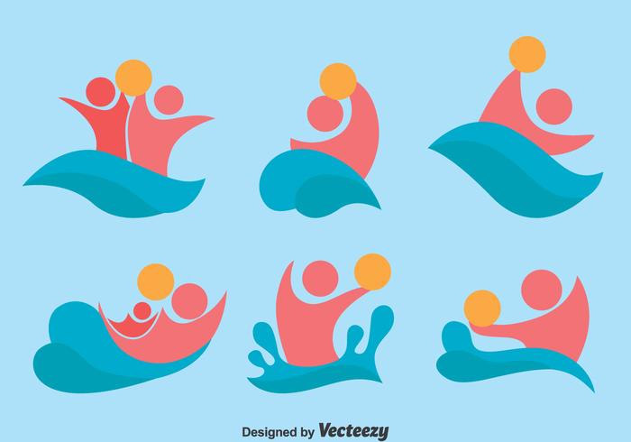 Water Polo Icons Vector