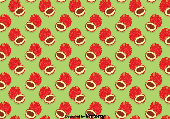 Lychee Fruits Seamless Pattern vector