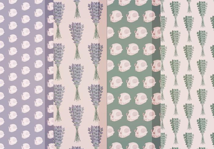 Skull and Flower Vector Patterns Skull and Flower Vector Patterns