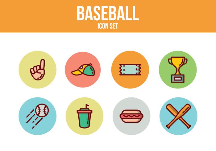 Libere los iconos del béisbol vector