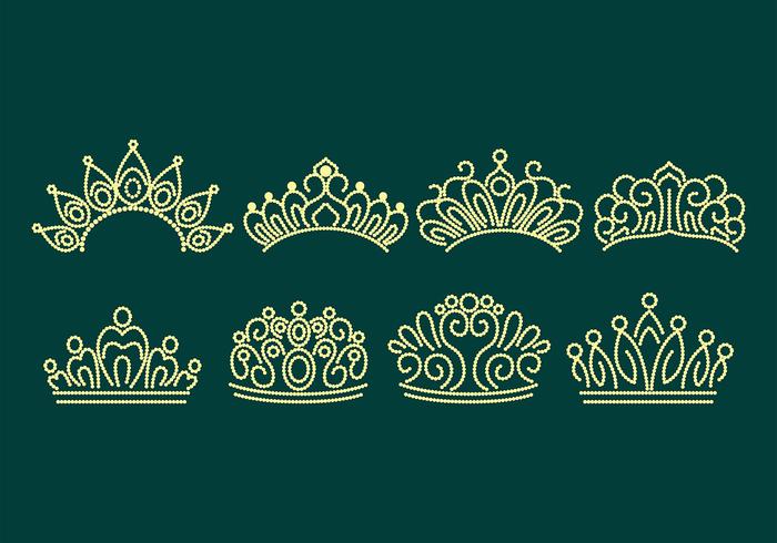 Pageant Crown Icons vector