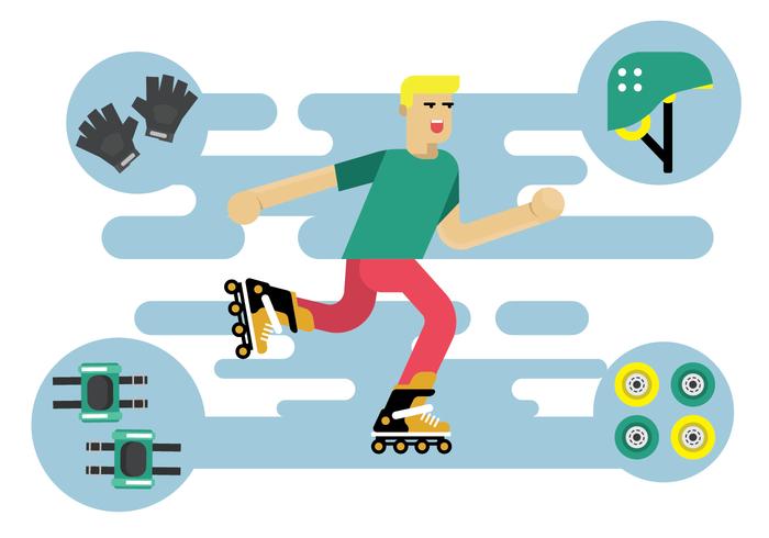 Free Illustration Character of Roller Blade Skater Vector Free Illustration Character of Roller Blade Skater Vector