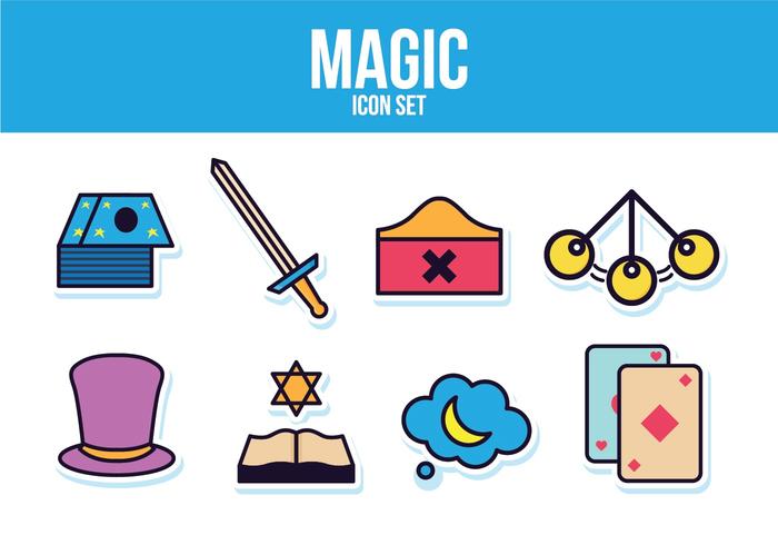 Juego de iconos mágicos gratis vector