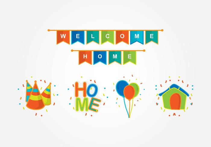 Welcome Home Party Decoration vector