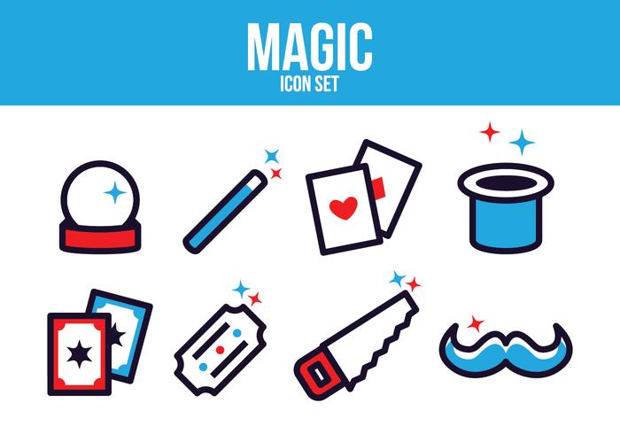 Juego de iconos mágicos gratis vector