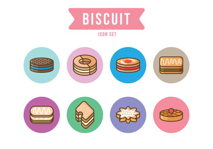 Biscuit Icon Set vector