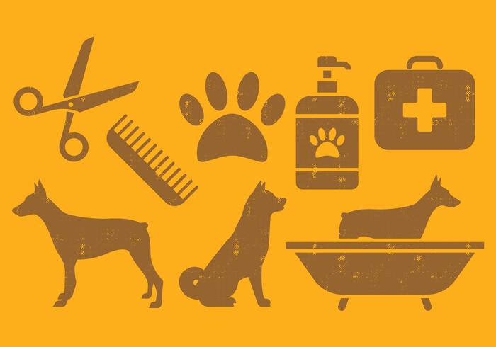 Pet Dog Icons Set vector