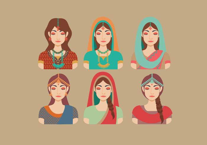 Mujeres de la India Vector