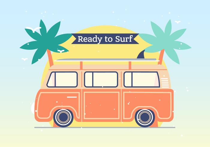 Hippie Bus Vector Background