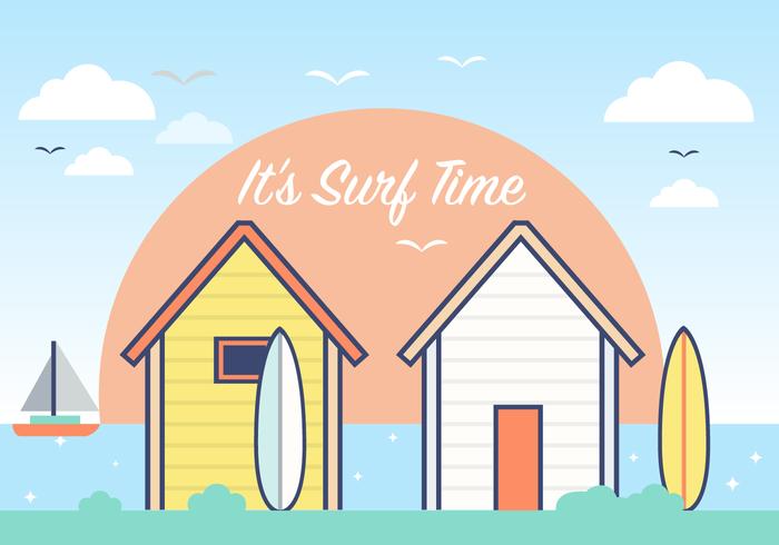 Summer Surf Shack Vector Background