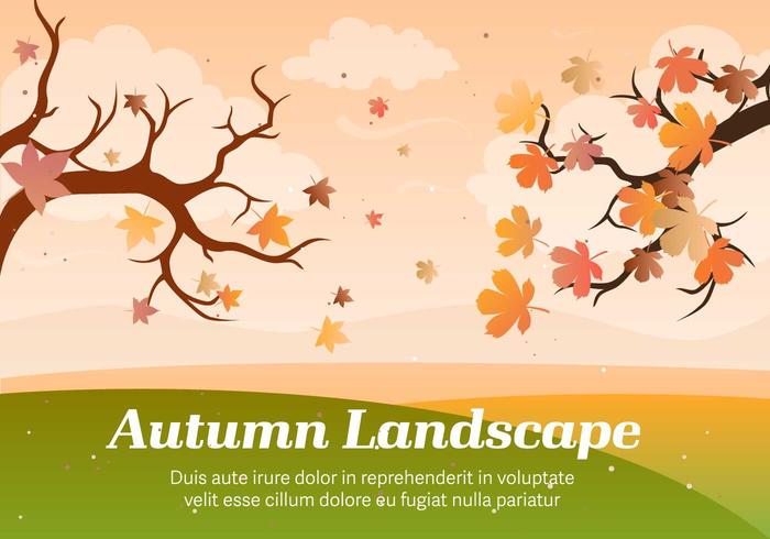 Paisaje de otoño ilustración vectorial vector