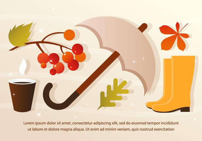 Free Vector Rainy Fall Elements