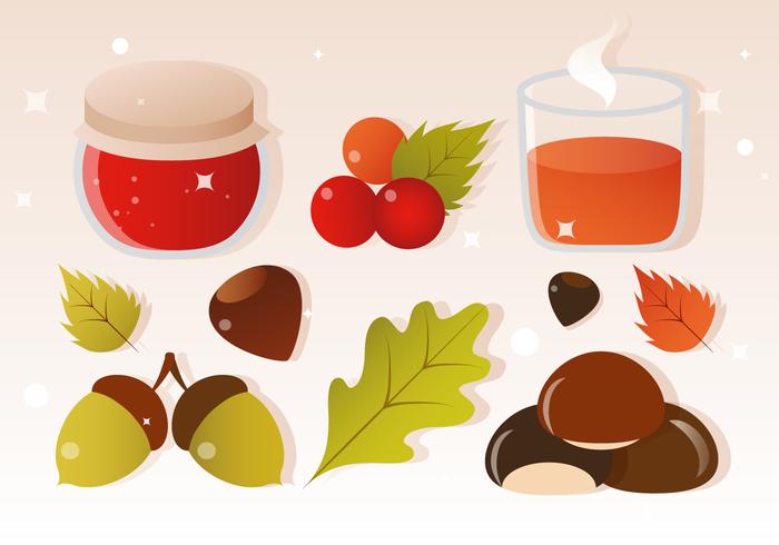 Free Vector Cider and Autumn Elements