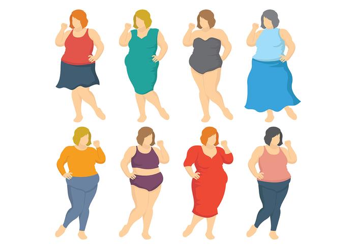 Fat Women Silhouettes Vector 118299 Vector Art at Vecteezy