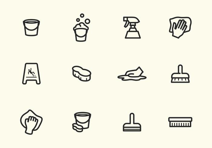 Simple Vector Stroke Cleaning Icons Simple Vector Stroke Cleaning Icons