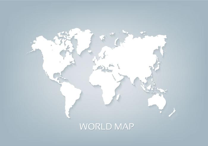 Free Vector World Map White 3D