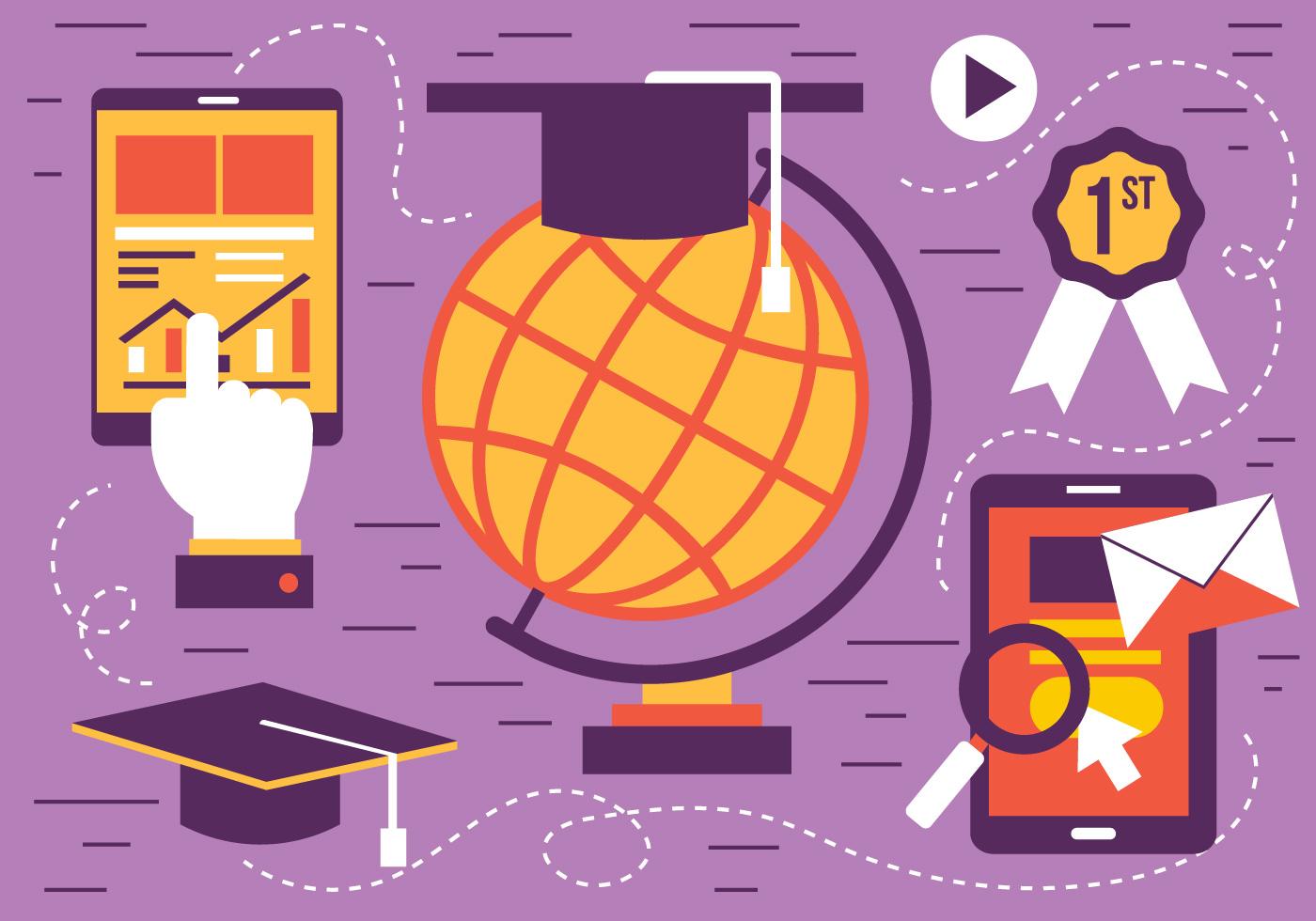 School Screen Vector Free Flat Vector School Elements 124480 Vector Art at Vecteezy