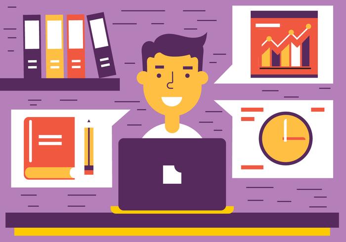 Free Flat Vector Designer Desk Free Flat Vector Designer Desk
