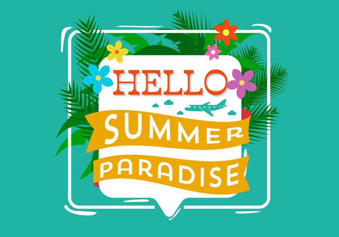 Hello Summer Typography vector