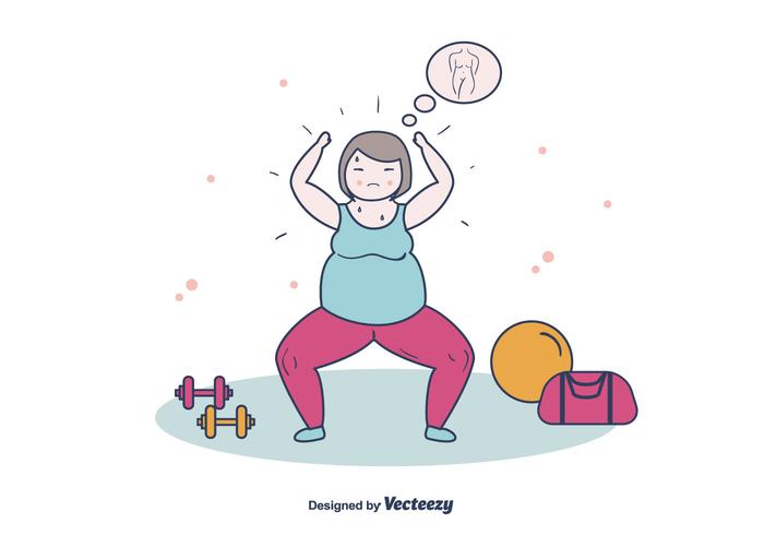 Fat Women Exercising vector