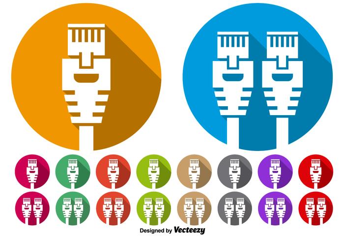 Vector Set Of Ethernet Port Icon Buttons